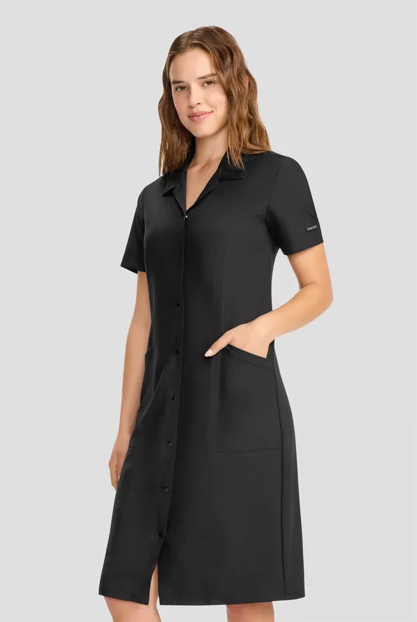 Vestido sanitario con botones delanteros negro