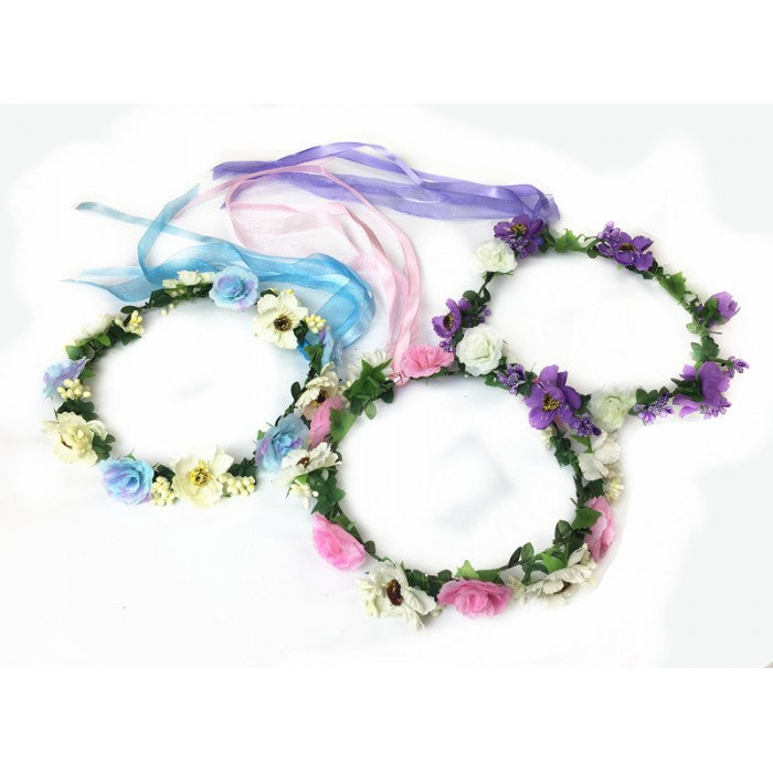 Wild Poppy and Rose Two Tone Flowers Halo
