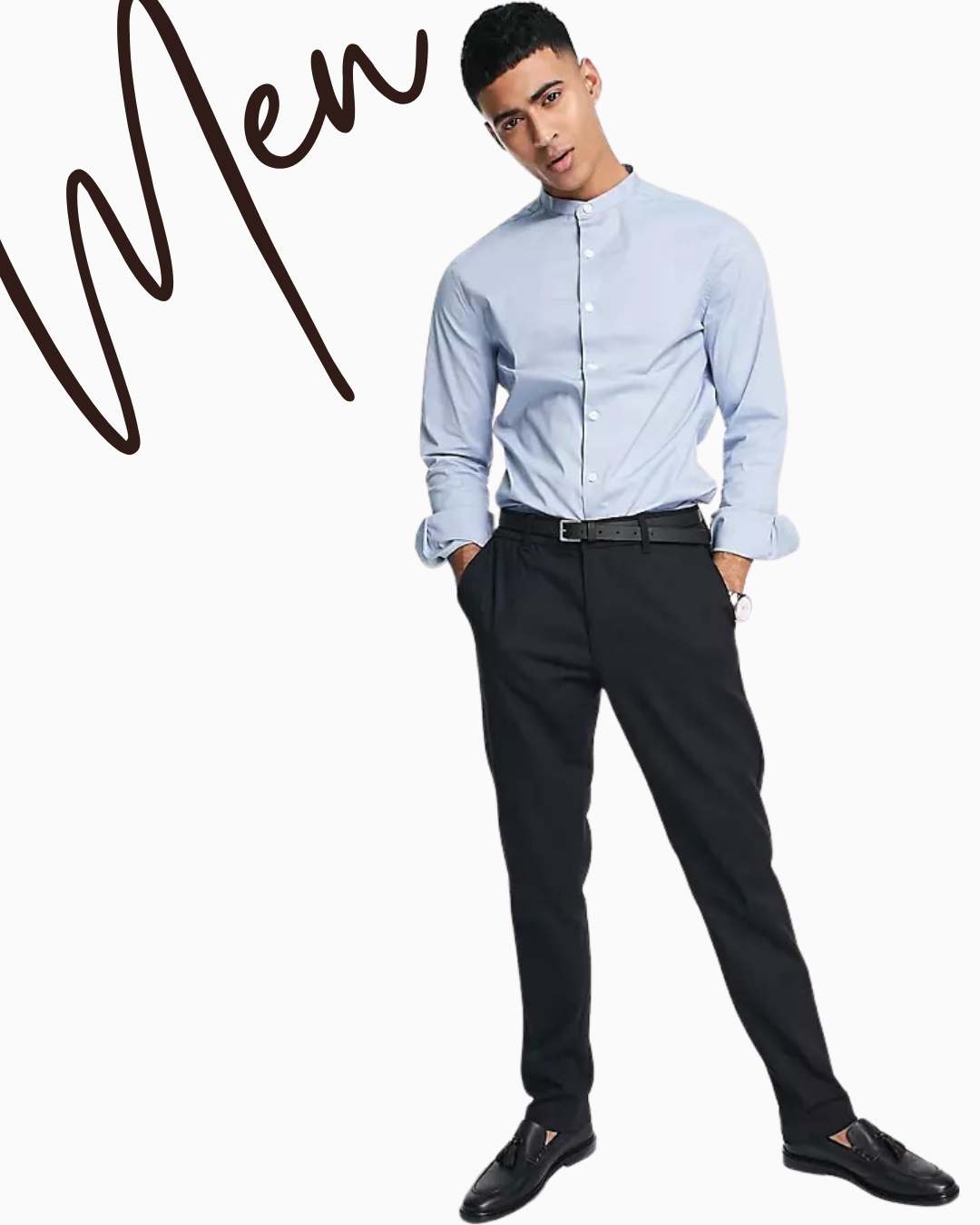 Camisa Color Celeste Caballero