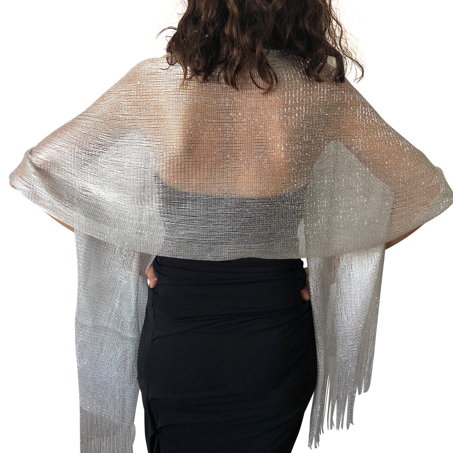 Metallic Shimmer Shawl Grey