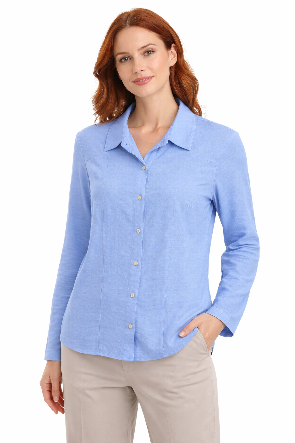 Ladies Shirt , Poly Airflow Terry Blue