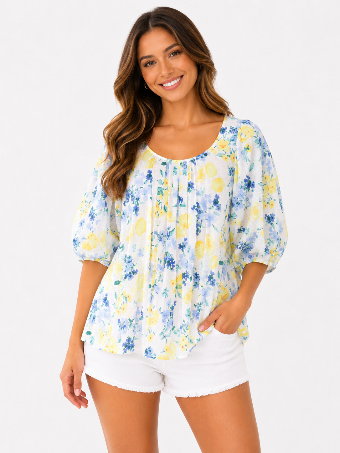 Elbow Bubble Sleeve Scoop Lemon Meringue