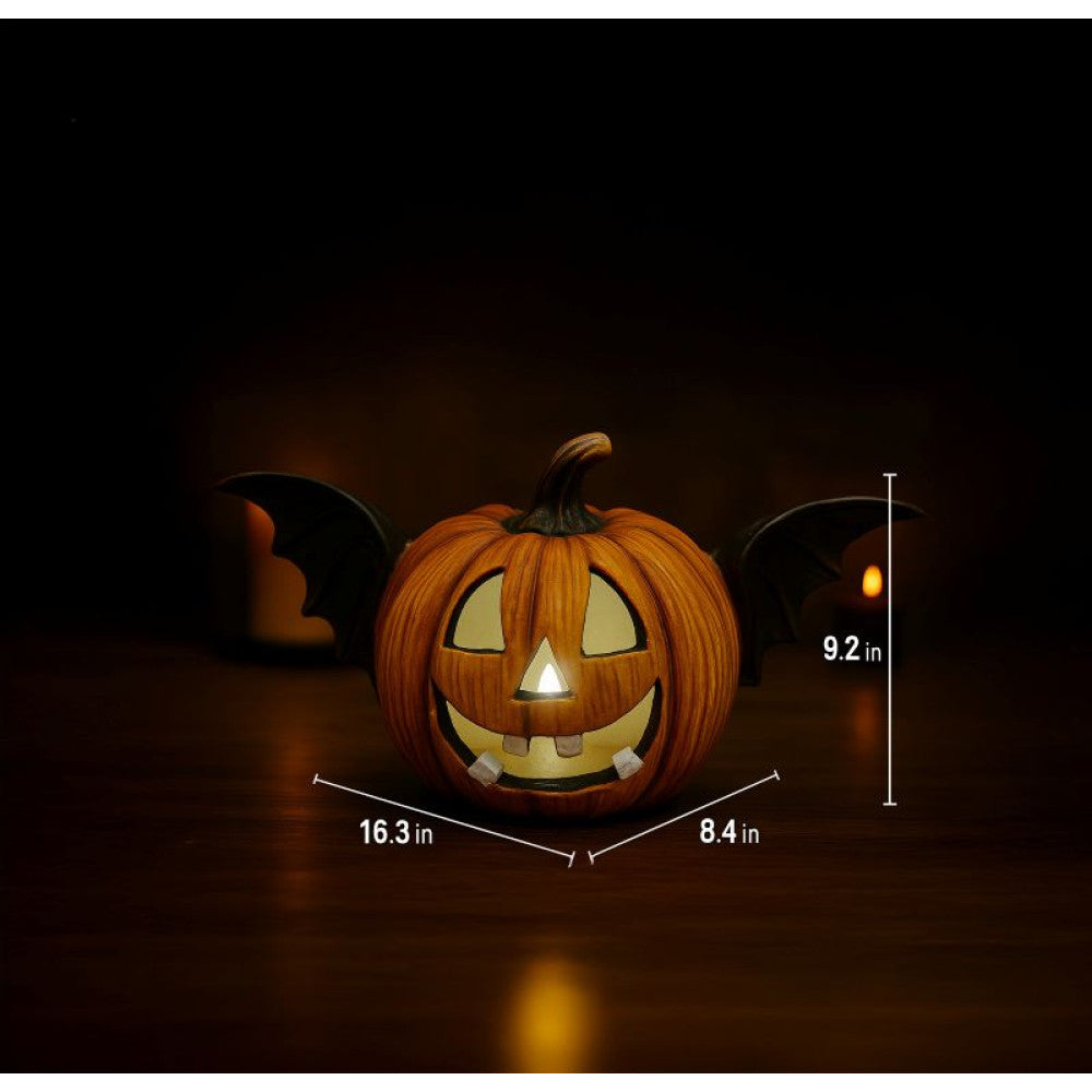 Light-Up Bat Pumpkin Decoration