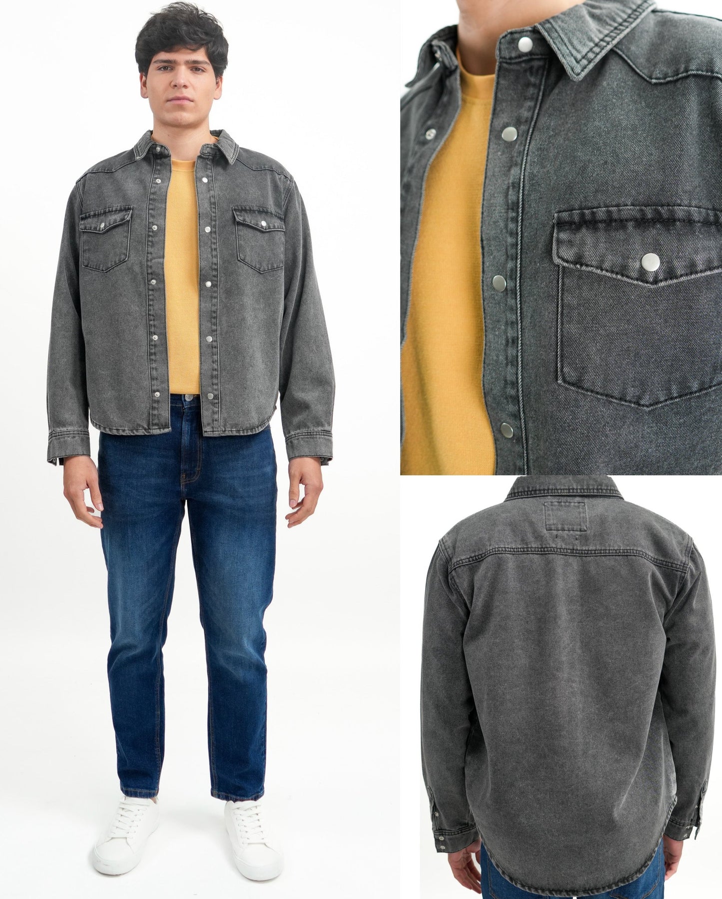 Caballero Camisa Denim Charcoal