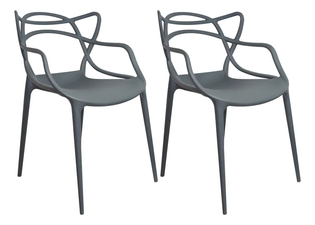 Colorful Modern Design Plastic Chair Grey