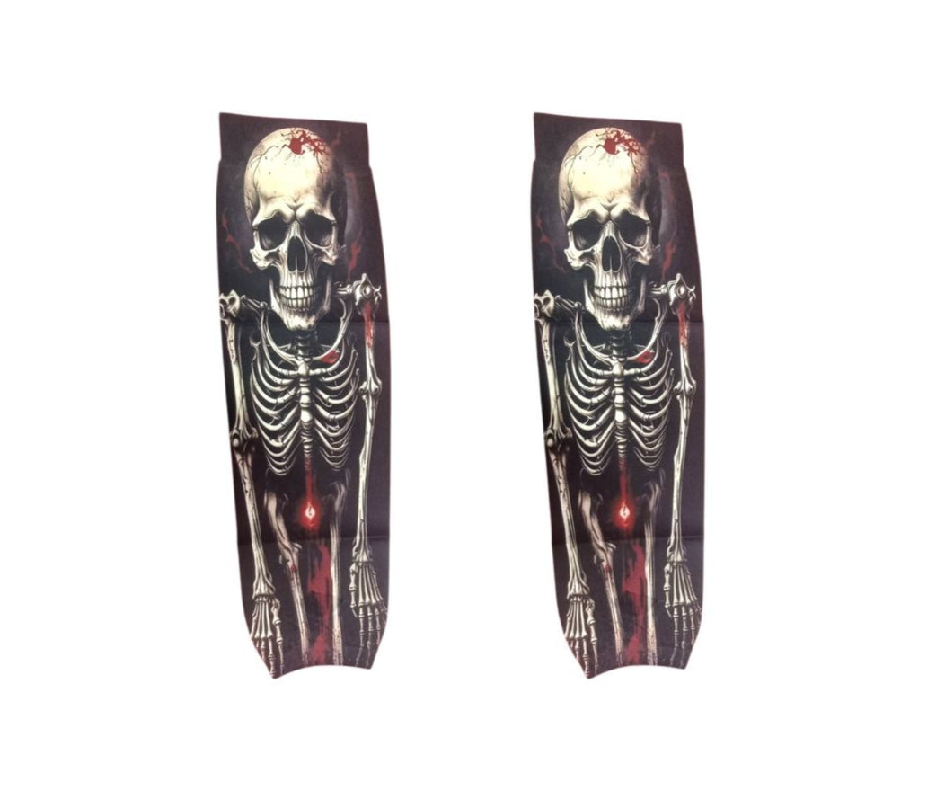 Creepy Bone Skeletal Slip-On Halloween Tattoo Sleeves