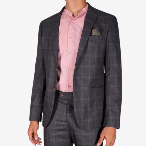 Chaqueta Sastre Cuadros Gris Oscuro - Estivaneli