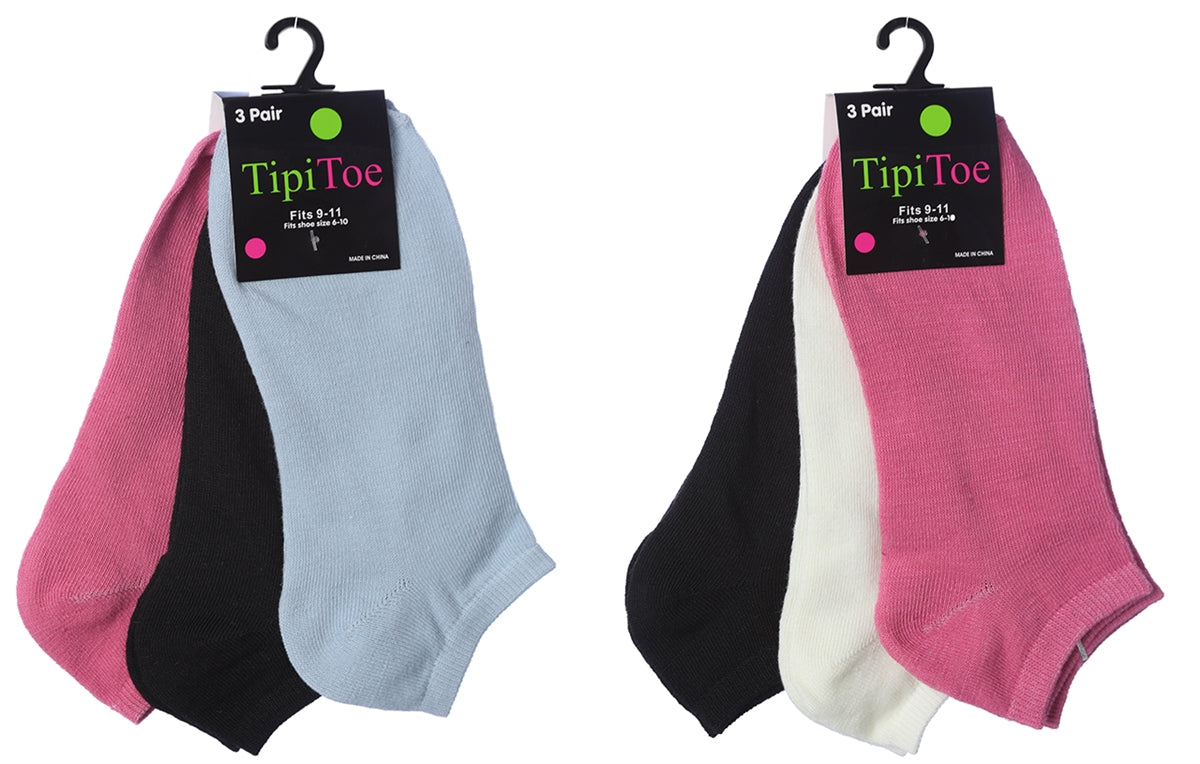 3 Pack Solid Cute Cotton Ankle Socks