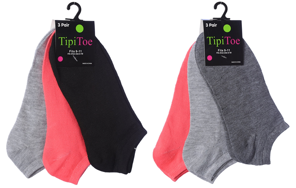 3 Pack Solid Cute Cotton Ankle Socks