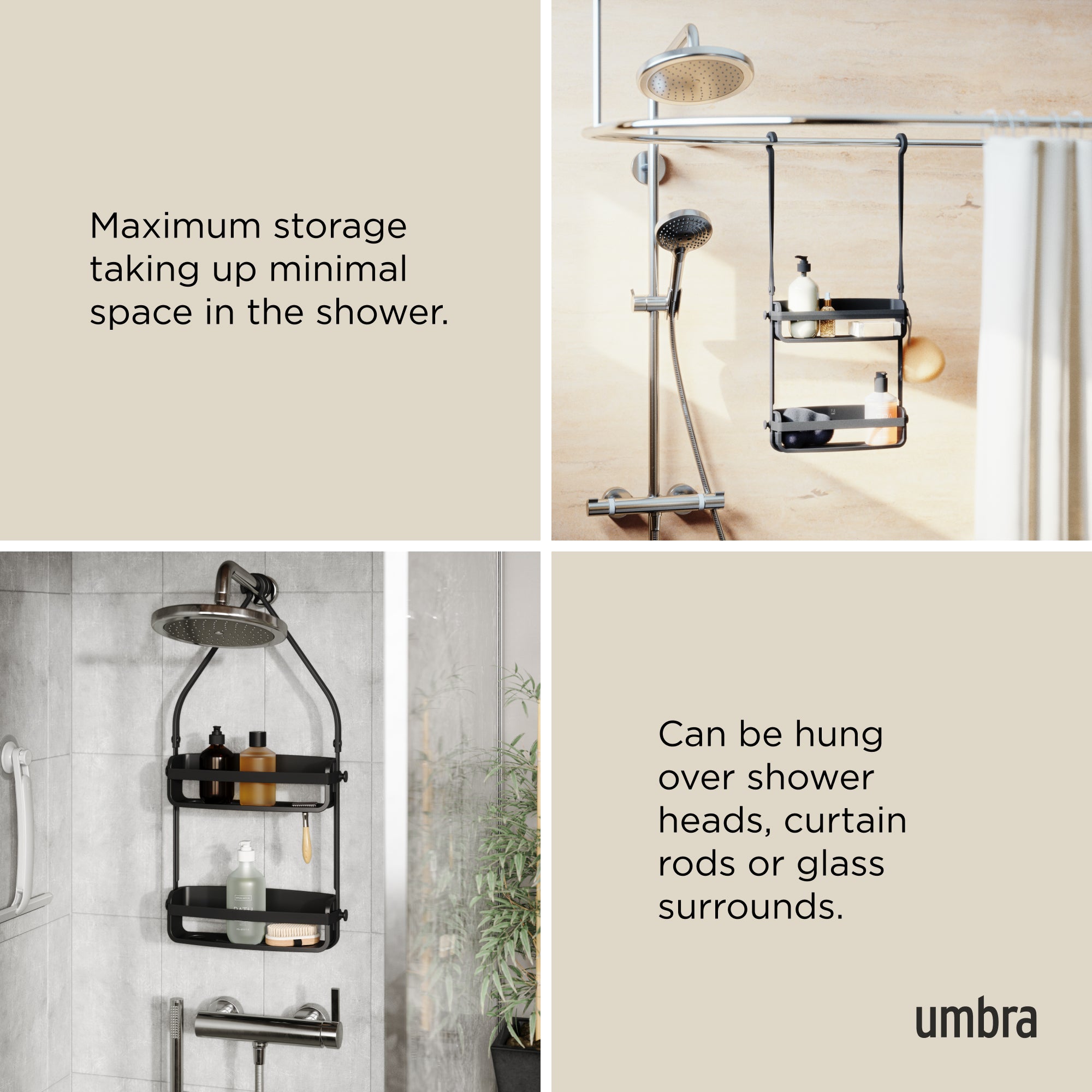 FLEX SHOWER CADDY BLACK