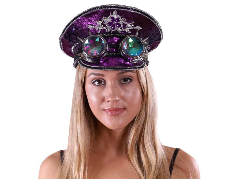 Burning man purple sequin hat