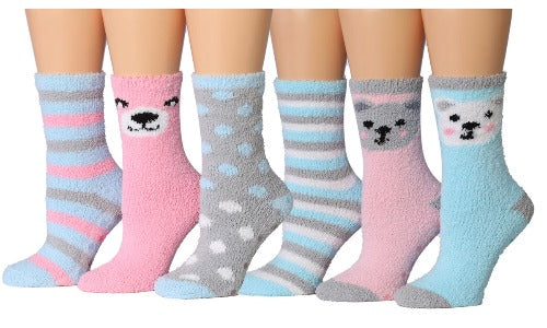 Women's Slub Skid Proof Fuzzy Socks