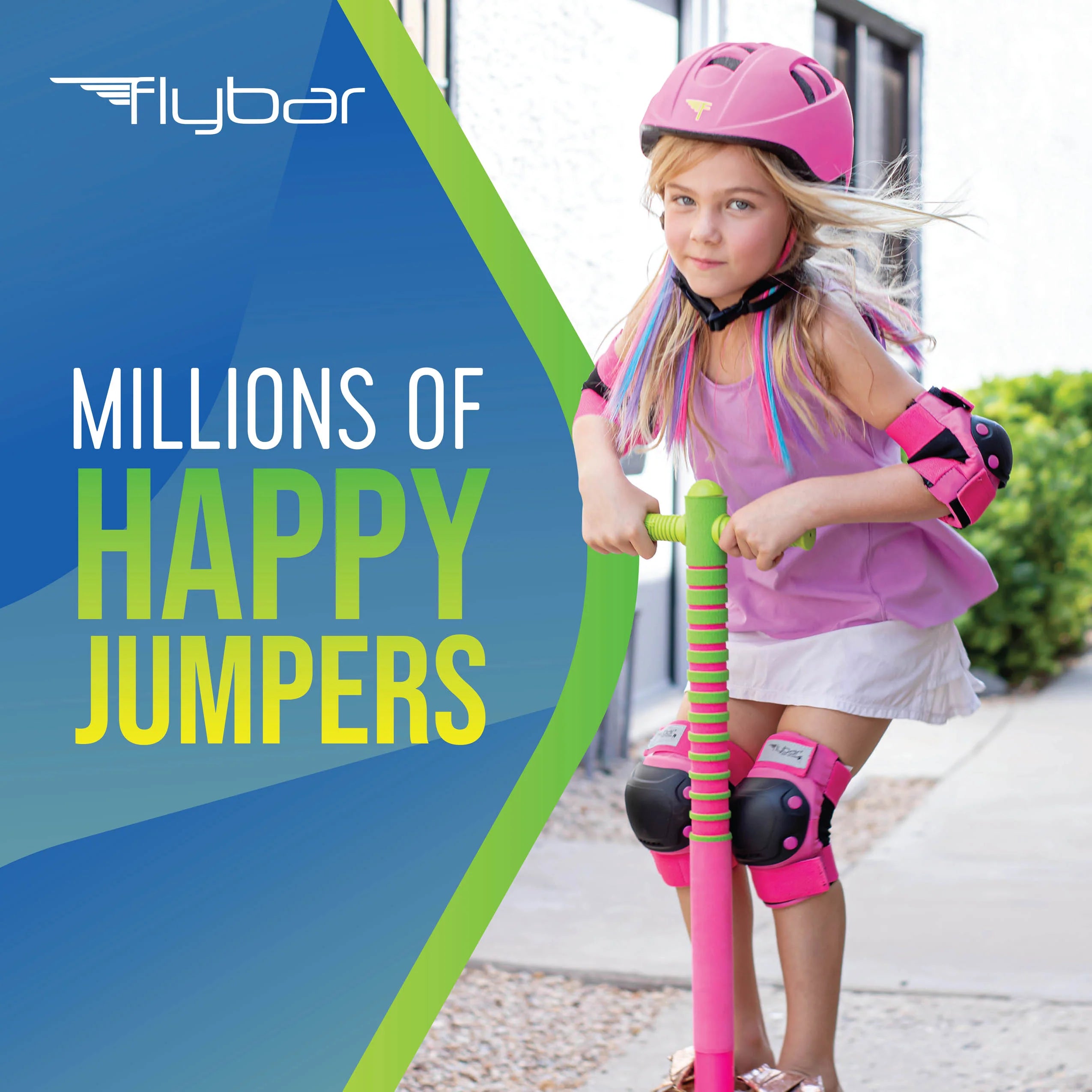 Flybar Masters of Bounce Pogo Stick Maverick Pink & Green