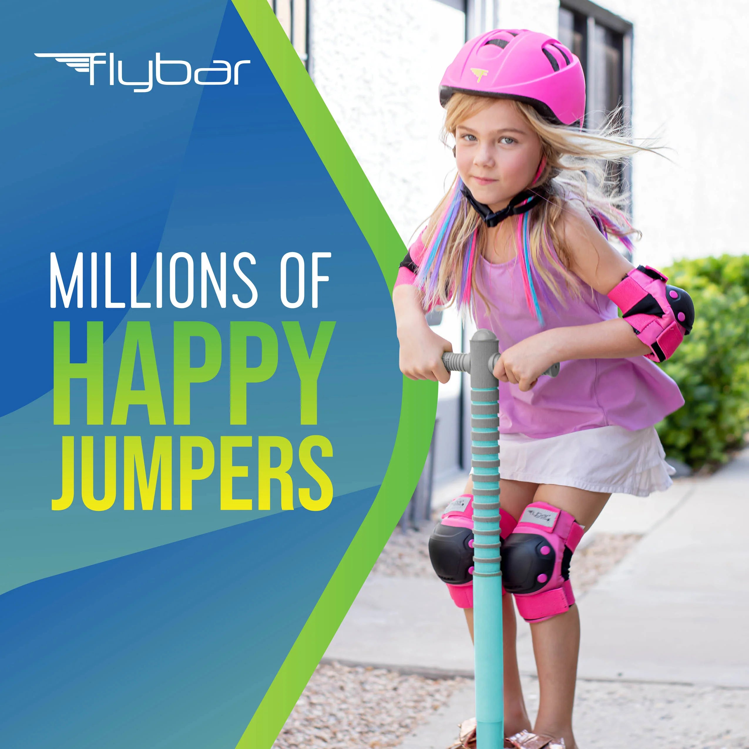 Flybar Masters of Bounce Pogo Stick Maverick Pink & Green