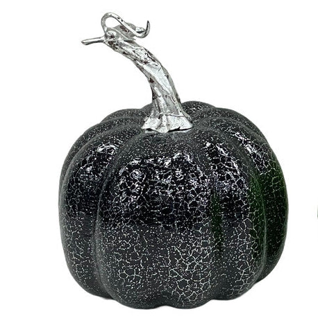 Pumpkin Halloween Crackle Finish Black