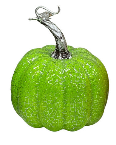 Pumpkin Halloween Crackle Finish Green