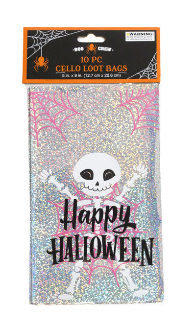 Loot Bag Cello Halloween Hologram 10ct 5X9in No Gusset HAPPY HALLOWEEN