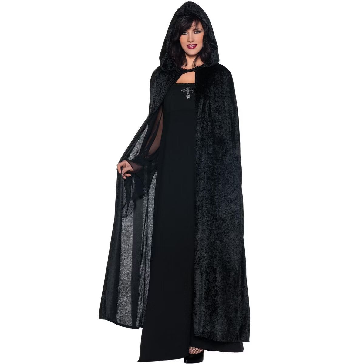 55” Hooded Cloak - Black