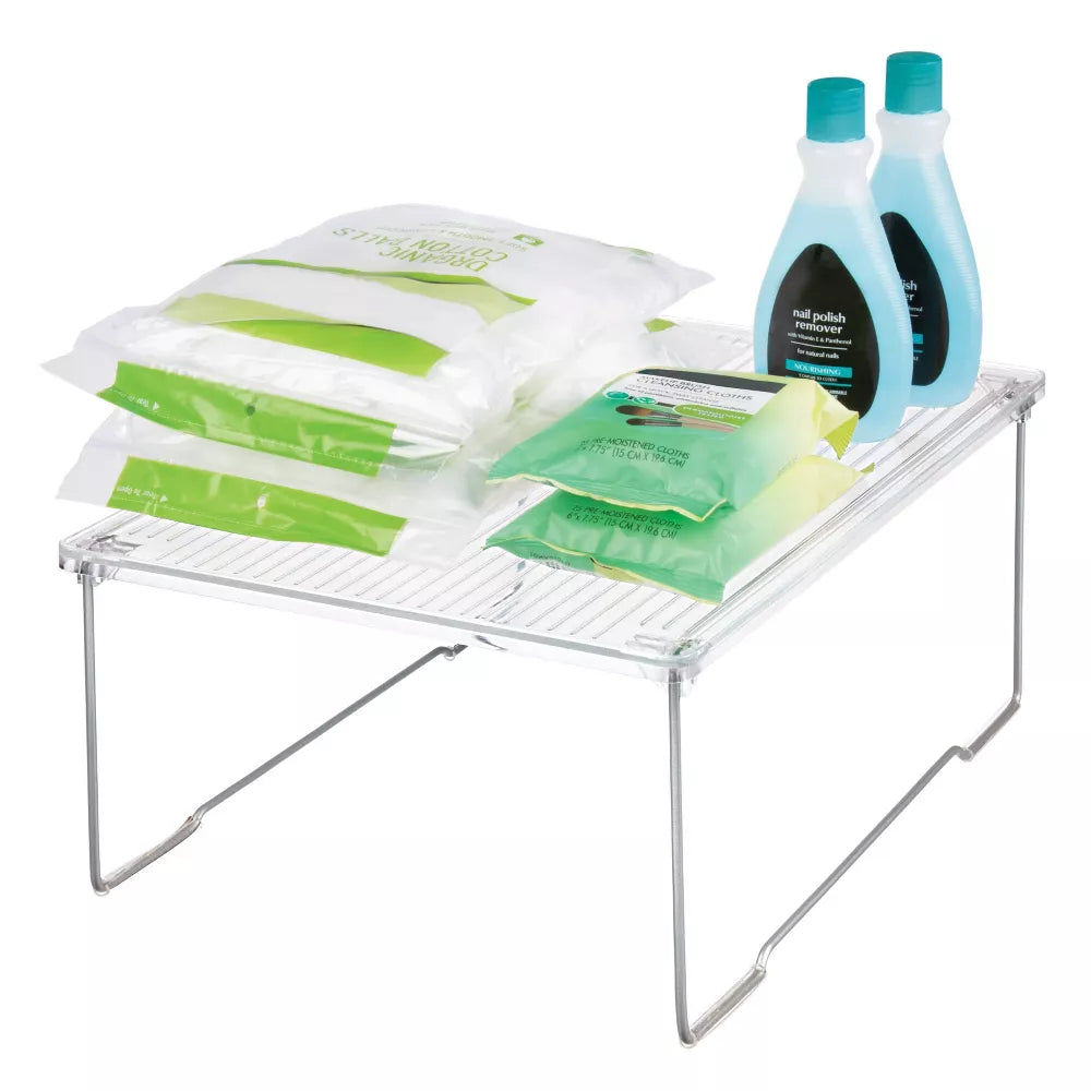 Bath Stacking Shelf - Small Clear/Satin