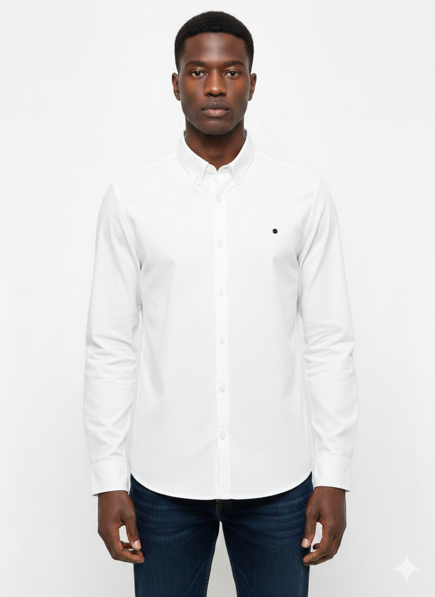 Long Sleeve Shirt White- Just Blu