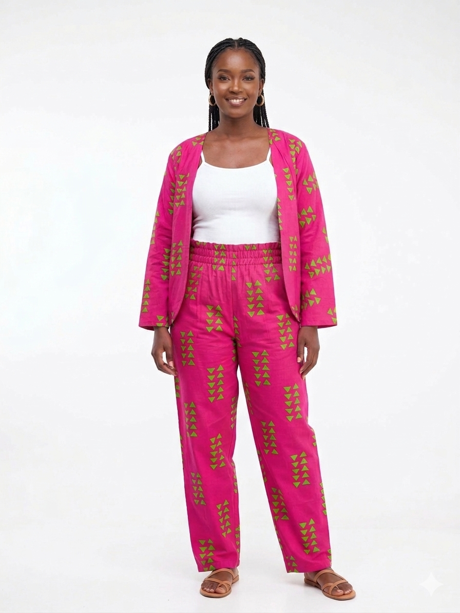 Set 2 Fuchsia-Green Print Women - Etnia Negra