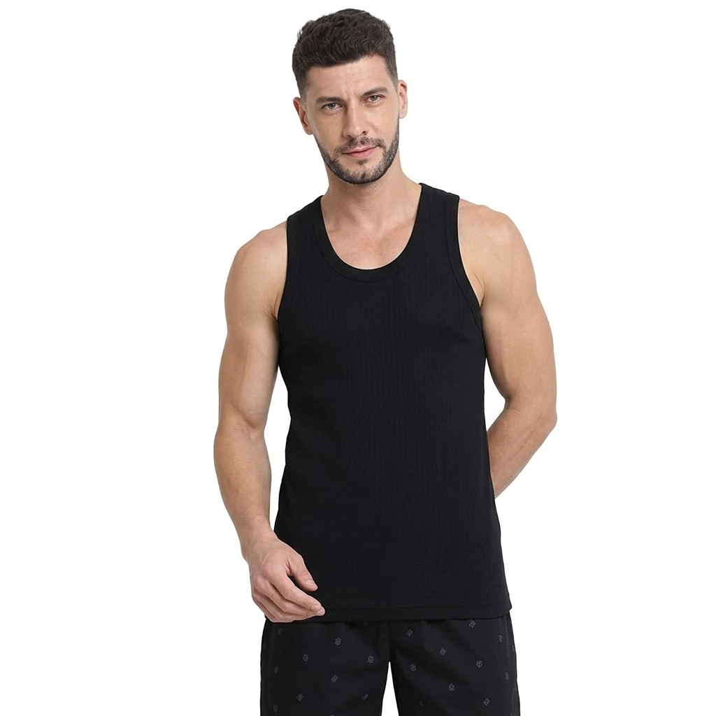 Van Heusen Black Men's Undershirt Vest 1pc
