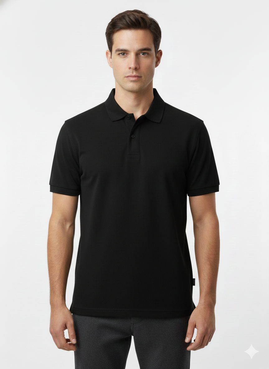Polo Pique Classic Black- Luigi Baretta