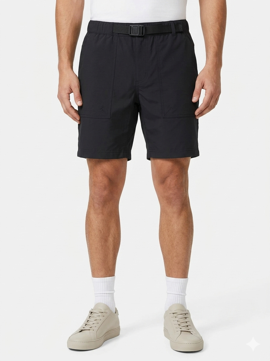 Poly Ribston Belted Hiking Short Black