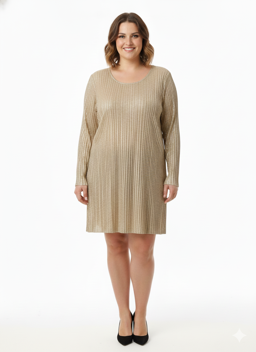Gold Long Sleeve a line Short (Plus Size) - Marina