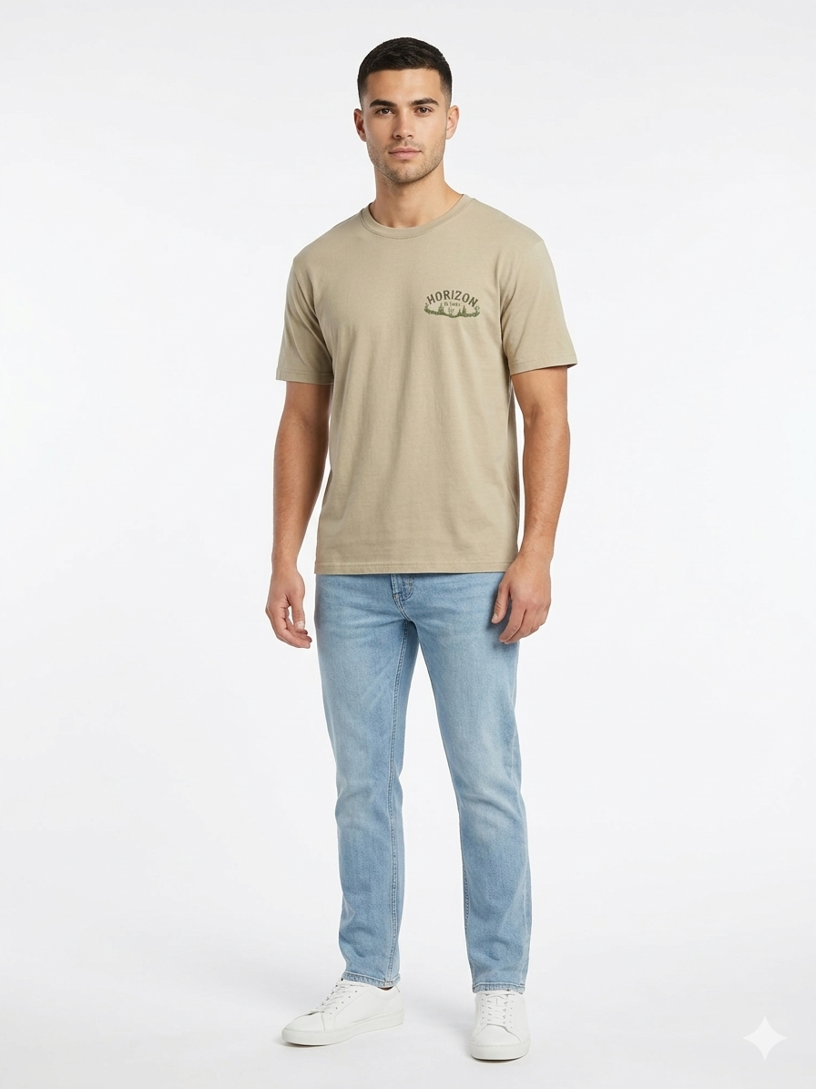 Jumping Fish Graphic Tee Fawn Heather