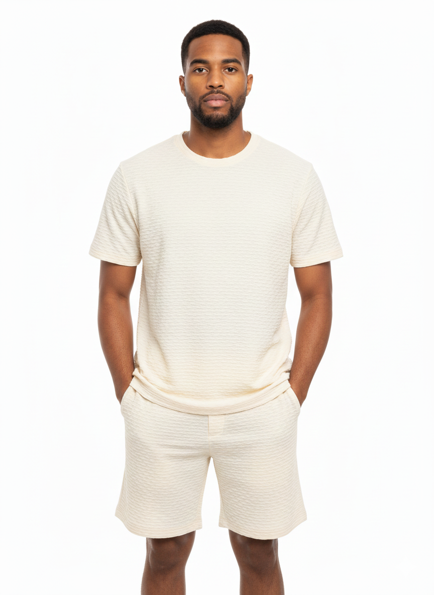 2-Piece set of Men's Off White Shorts - Just Blu