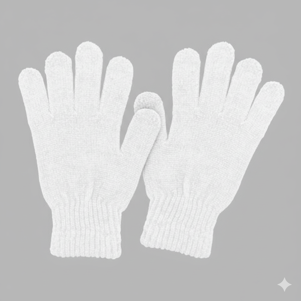 CHENILLE STRETCH GLOVE WHITE