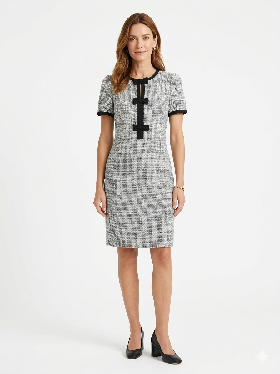 Dress Sleeveless Combo Black/White/Grey - Shelby and Palmer