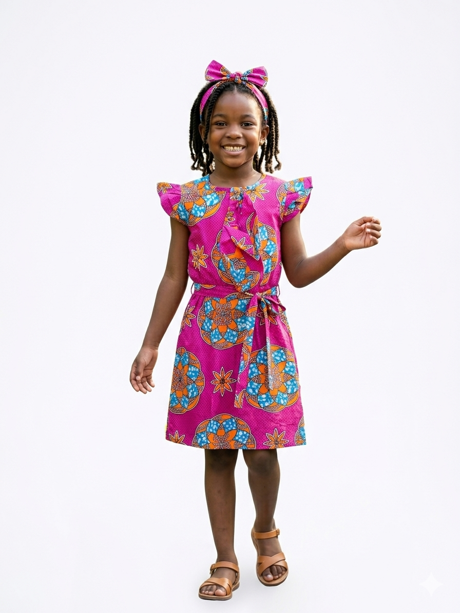Vestido Fucsia Multi niña - Etnia Negra