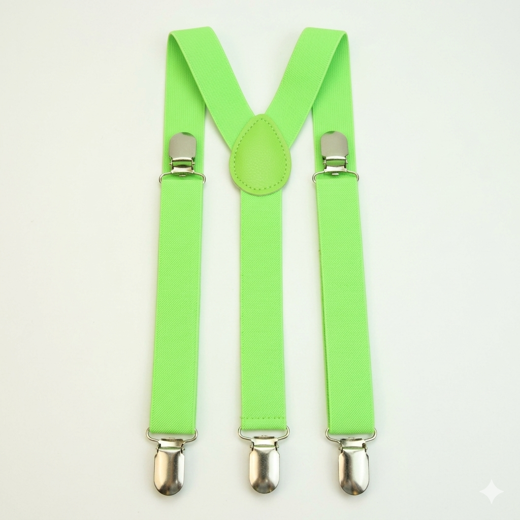 SUSPENDERS BRIGHT GREEN
