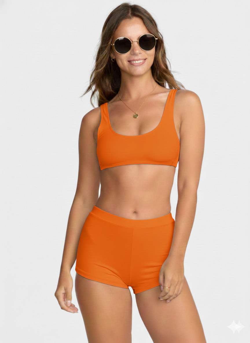 Ladies 2pc Swimsuit Orange - Joan Vass