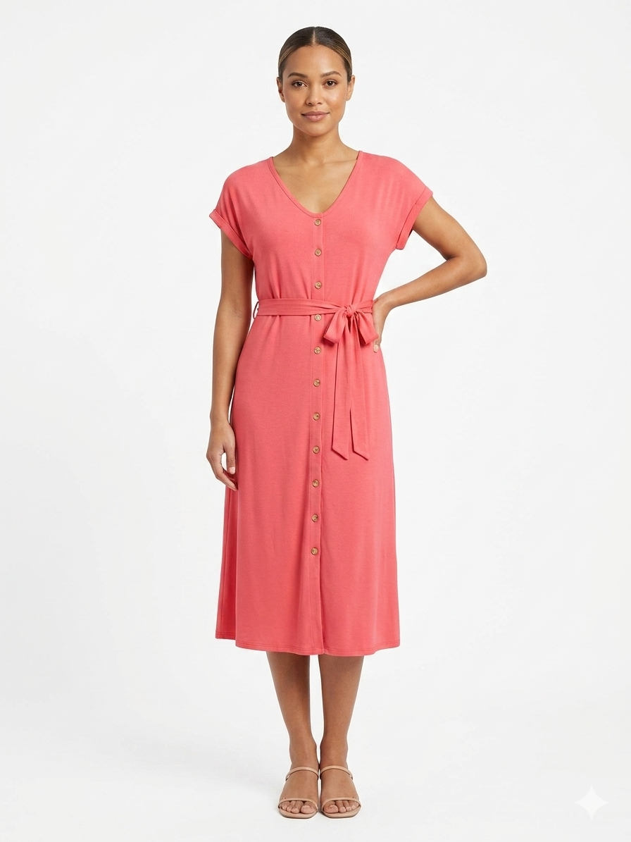 Ladies Yummy Maxi Dress, Pink- Liz & Lilli