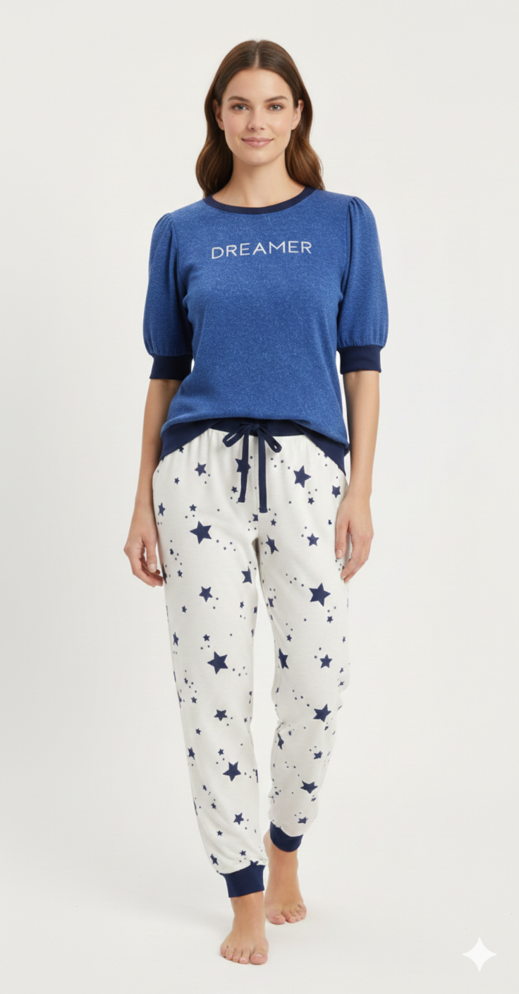 Set 2 Pajama Dreamer Stars Navy/White - Sun Moon & Stars