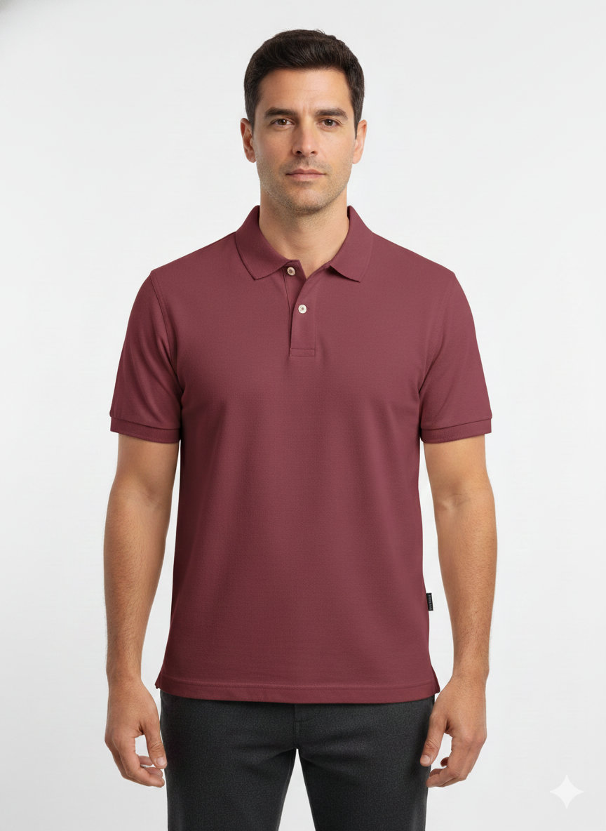 Polo Pique Classic Wine Red- Luigi Baretta