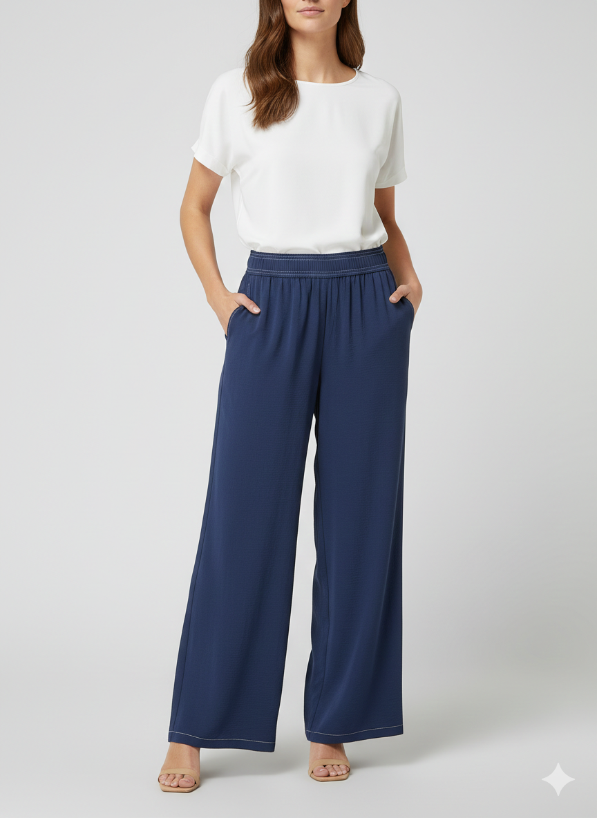 Pant Contrast Stitch 2 Po Indigo - Ninety