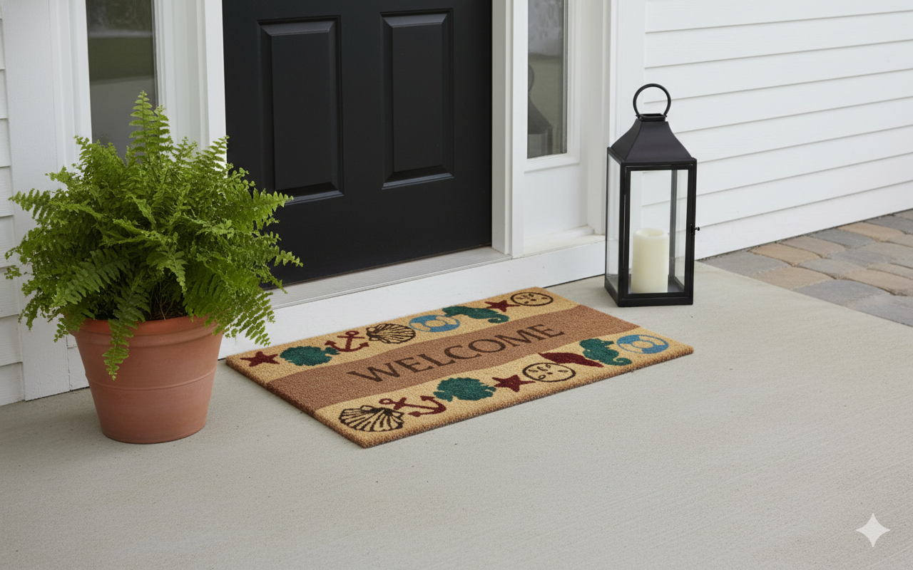 Mat Printed Coir 18x28 Welcome Coastal