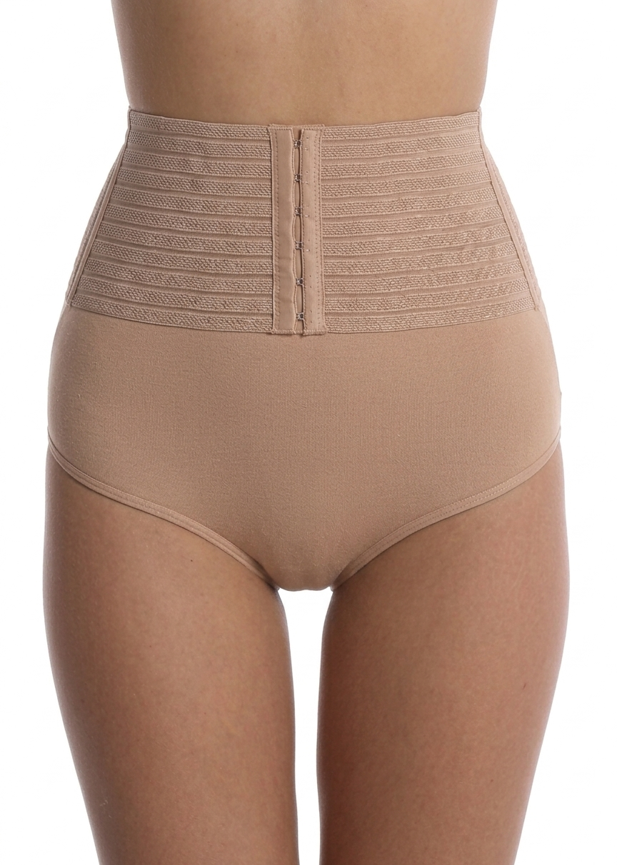 Mid - Waist Seamless Brief Black-Nude