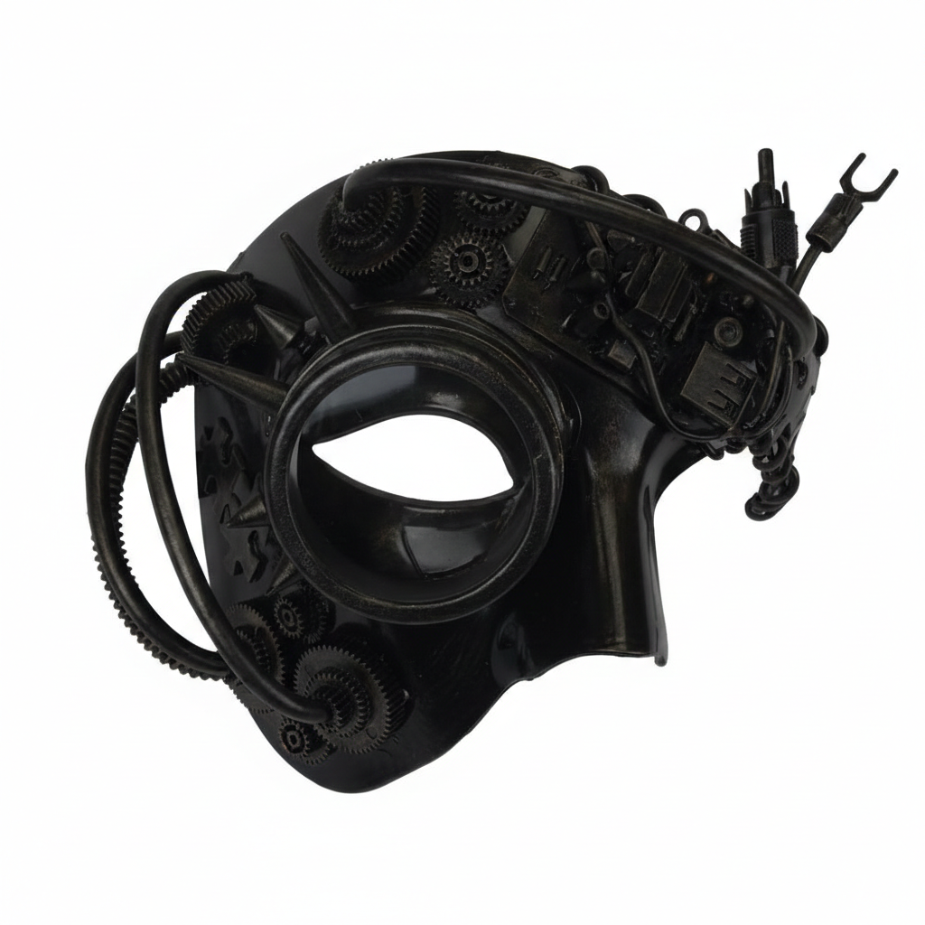 Black Cyborg Steampunk Mask