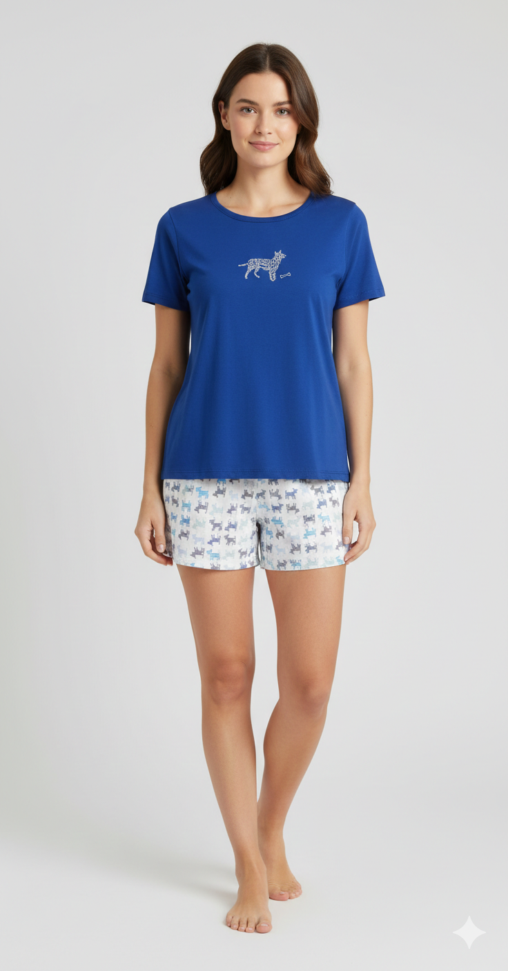 Set 2 Pajama Dog Navy/White - Ellen DeGeneres