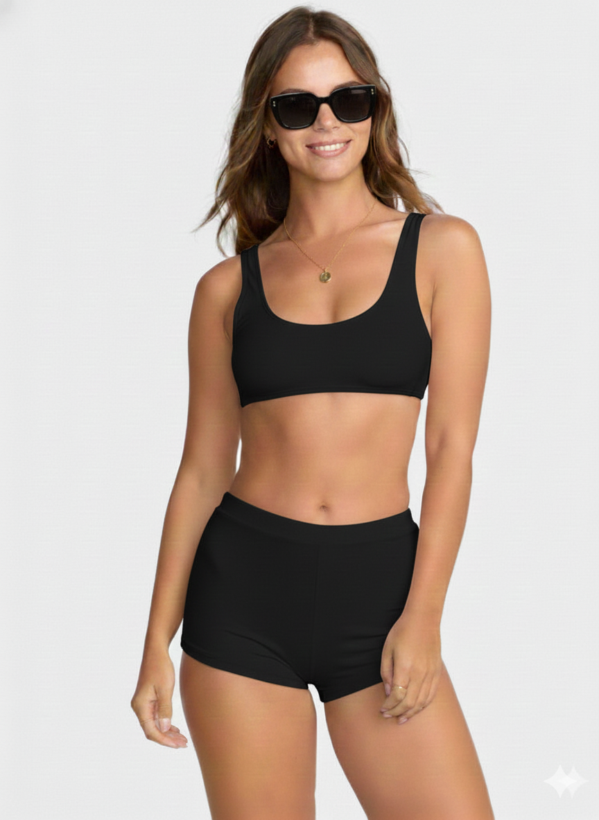 Ladies 2pc Swimsuit Black - Joan Vass