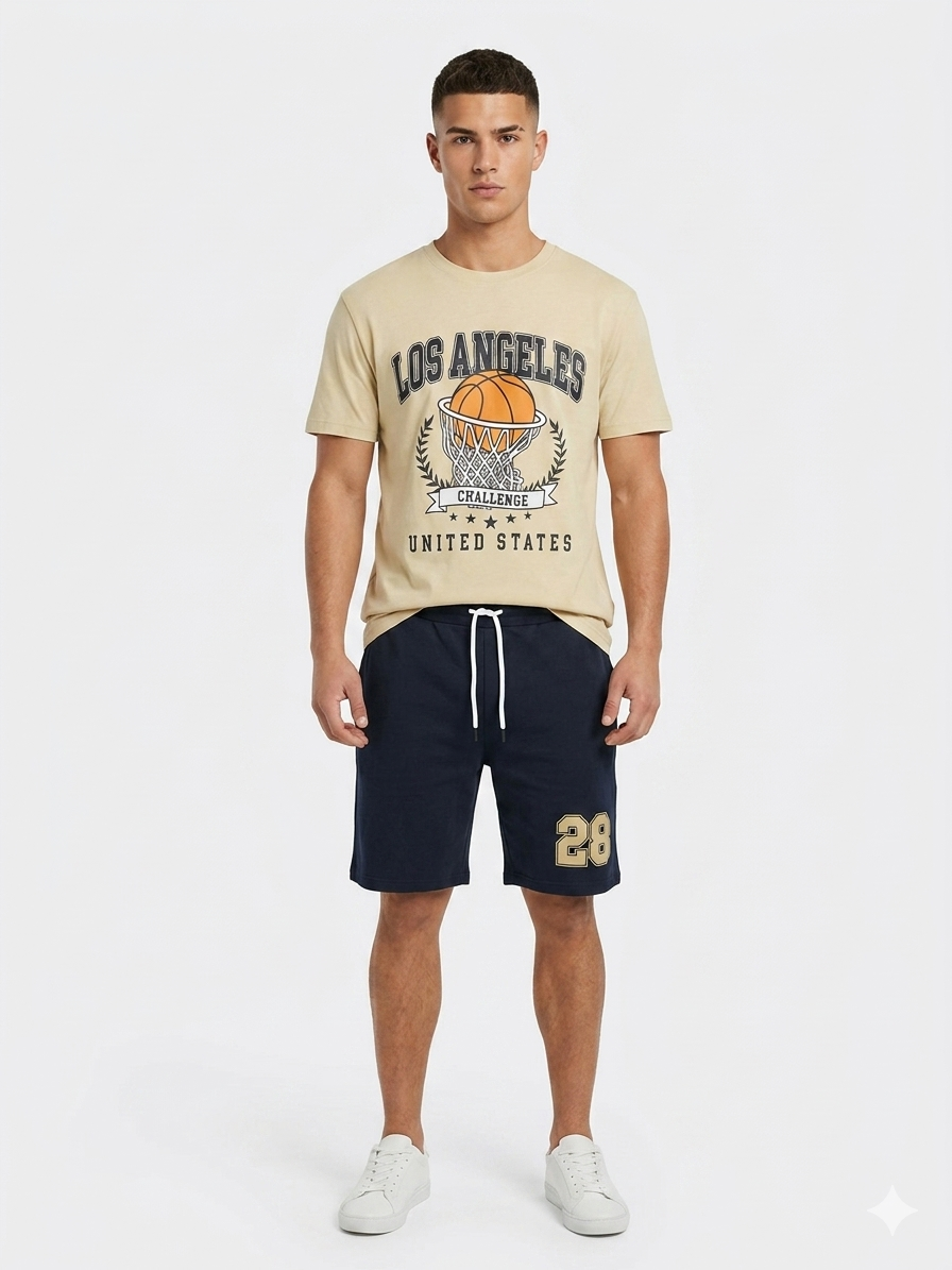 Conjunto Caballero Los Angeles Beige - Black