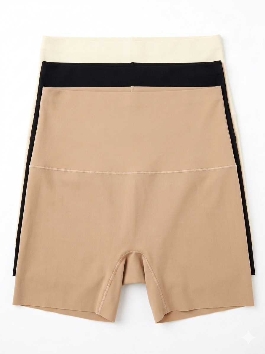 Set3 Scuba Mid- Waist Brief W / DL Layer WB Black / Nude / Taupe