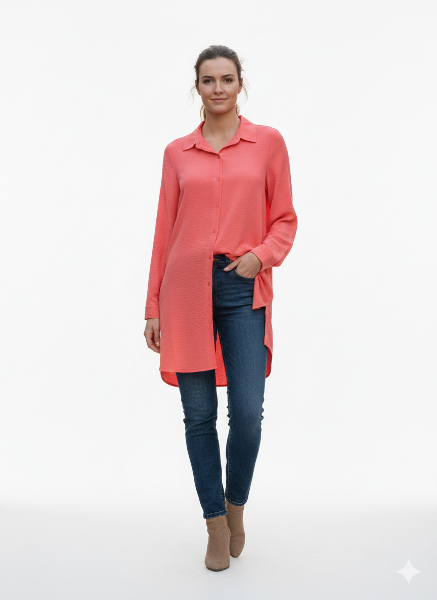 Convertible Long Sleeve Coral