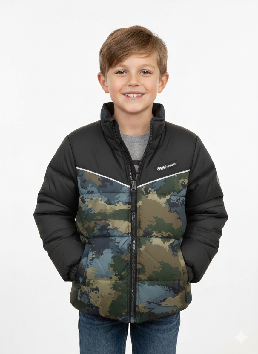 Chevron Blocked Puffer Camo