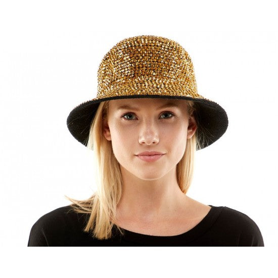 Hat-Festival Gold Rhinestone Bucket